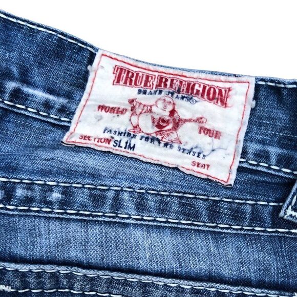 Vintage True Religion Jeans Size 30 SLIM BIG T Blue - Picture 8 of 10
